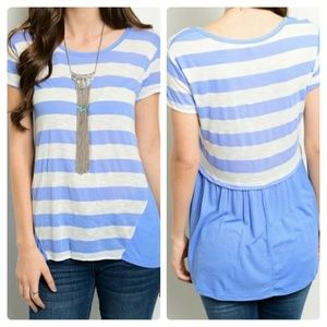 [Last 1!]CLOSET CLOSING Striped Blouse
Blue Purple